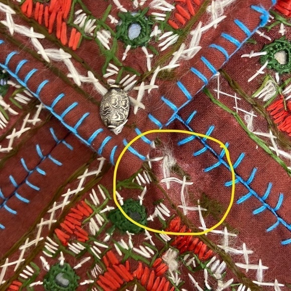 Vtg Boho Mirrored Embroidered Embellished Indian Envelope Crossbody Bag Dowry OS - Picture 9 of 15